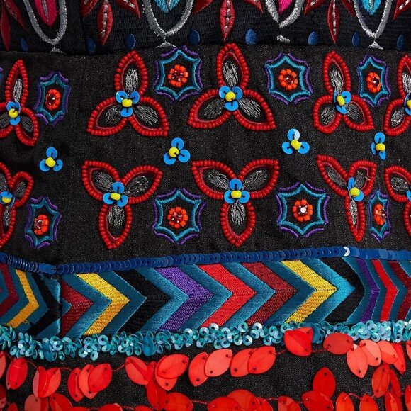 Alice + Olivia Patty Embroidered Bead Sequin Lantern black Dress 0 $1,395 NWT - Picture 13 of 16